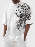 Tribal Lion Graphic T-Shirt  240 GSM Heavyweight Cotton