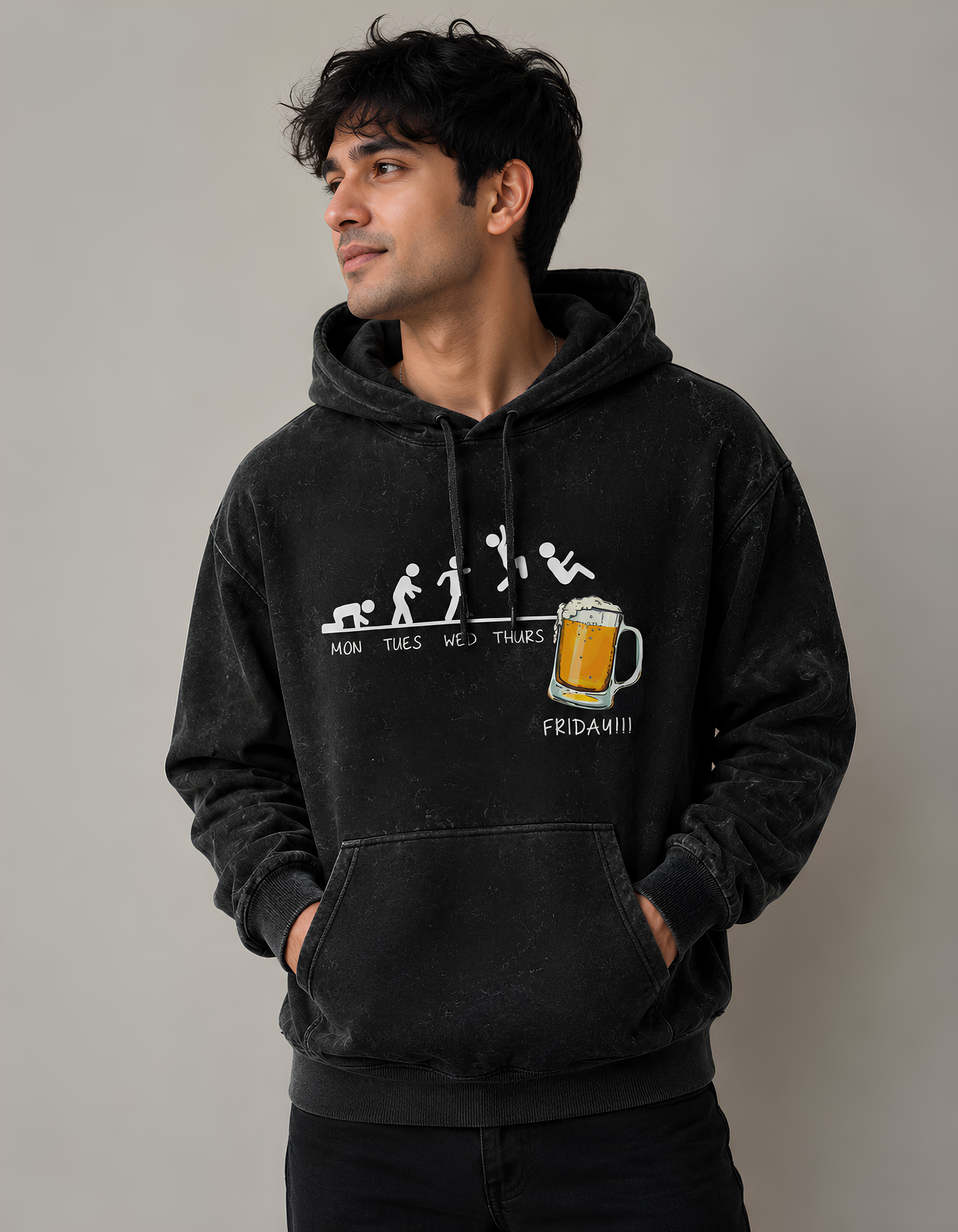 Unisex Acid Washed Hoodie