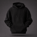Premium Heavyweight Black Hoodie | 350 GSM Cotton | Unisex Streetwear