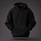 Premium Heavyweight Black Hoodie | 350 GSM Cotton | Unisex Streetwear