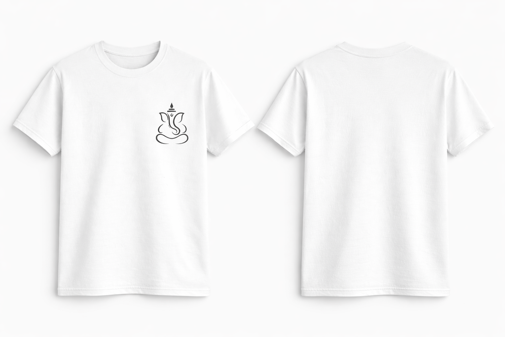 Minimal Ganesh Pocket Print T-Shirt – 180 GSM Premium Cotton